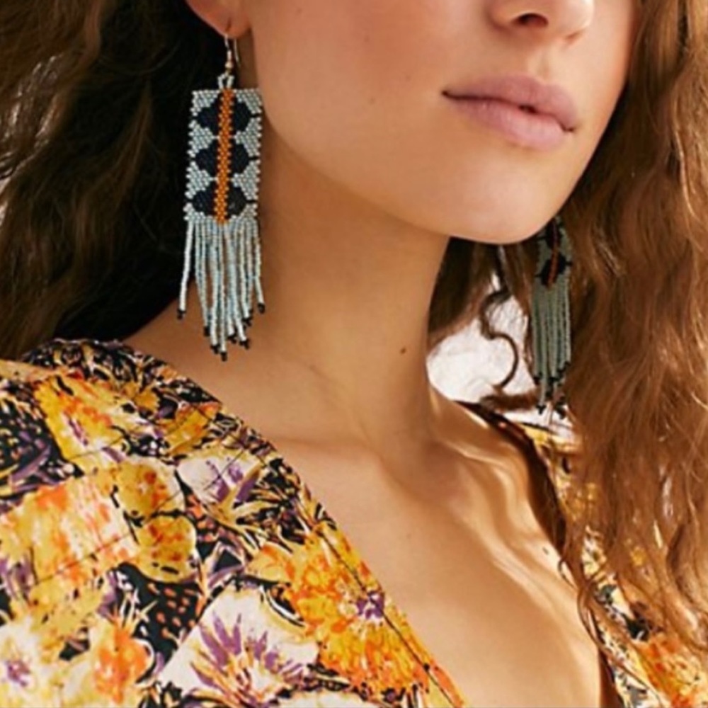 Free People Geo Seed beaded earrings